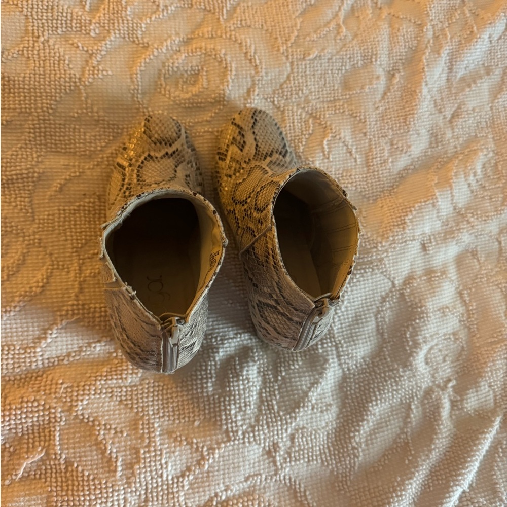 Snakeskin booties